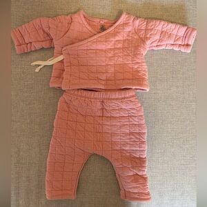 Petit Bateau Pink Quilted Baby Outfit